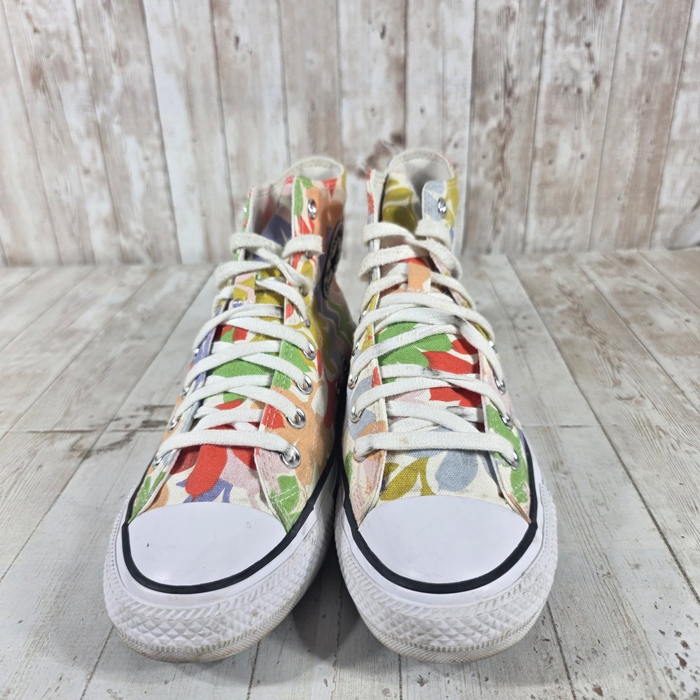 Converse Chuck Taylor All Star High Top Floral Leaf Sneakers Mens 7 Womens 9 - Picture 2 of 8